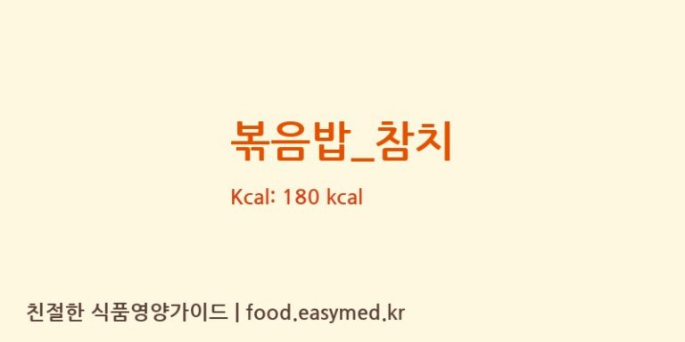 볶음밥_참치 영양성분 (칼로리, 단백질, 나트륨)