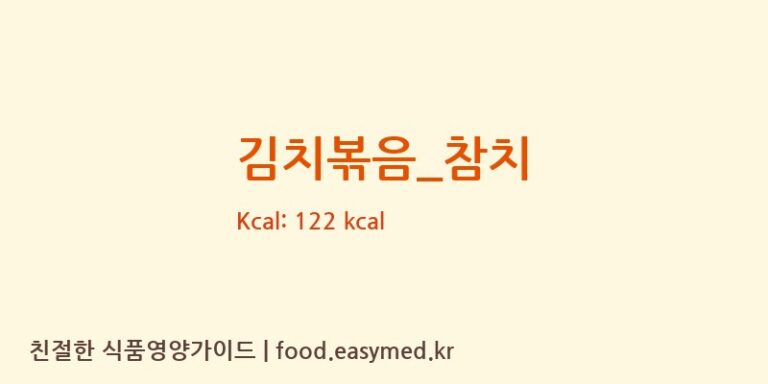 김치볶음_참치 영양성분 (칼로리, 단백질, 나트륨)