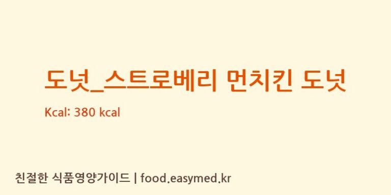 [던킨도너츠] 도넛_스트로베리 먼치킨 도넛 영양성분 (칼로리, 단백질, 나트륨)