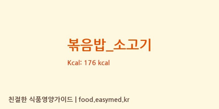 볶음밥_소고기 영양성분 (칼로리, 단백질, 나트륨)