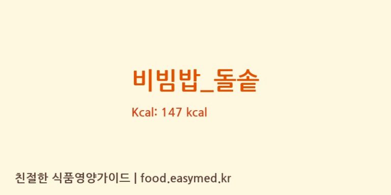 비빔밥_돌솥 영양성분 (칼로리, 단백질, 나트륨)