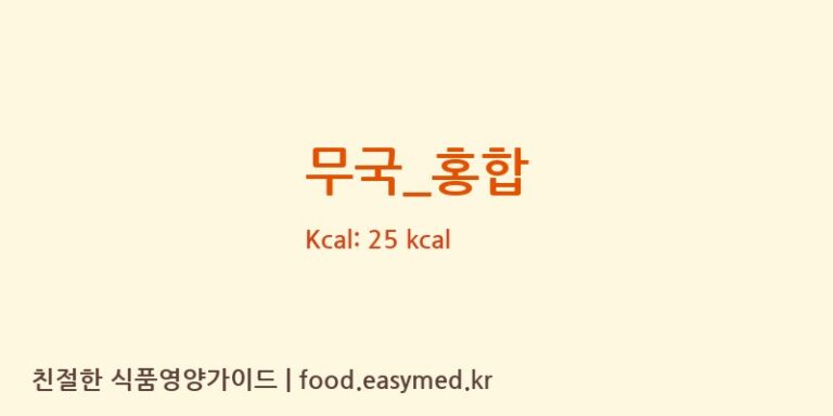 무국_홍합 영양성분 (칼로리, 단백질, 나트륨)
