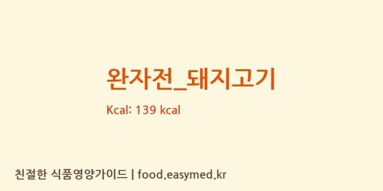 완자전_돼지고기 영양성분 (칼로리, 단백질, 나트륨)