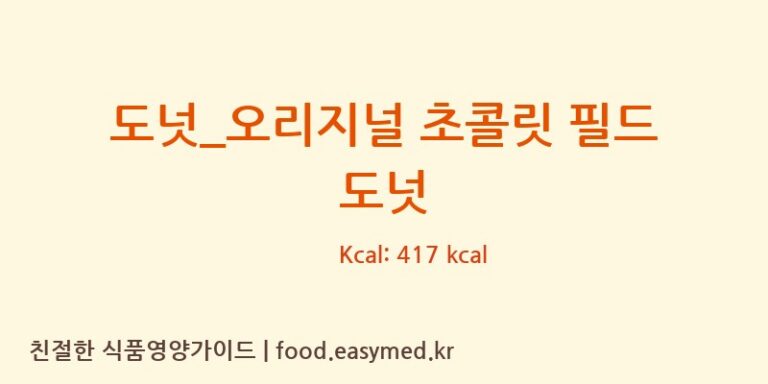[크리스피크림도넛] 도넛_오리지널 초콜릿 필드 도넛 영양성분 (칼로리, 단백질, 나트륨)