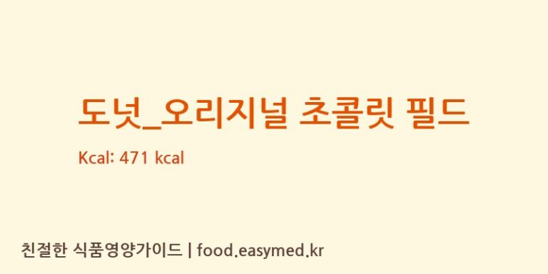 [크리스피크림도넛] 도넛_오리지널 초콜릿 필드 영양성분 (칼로리, 단백질, 나트륨)