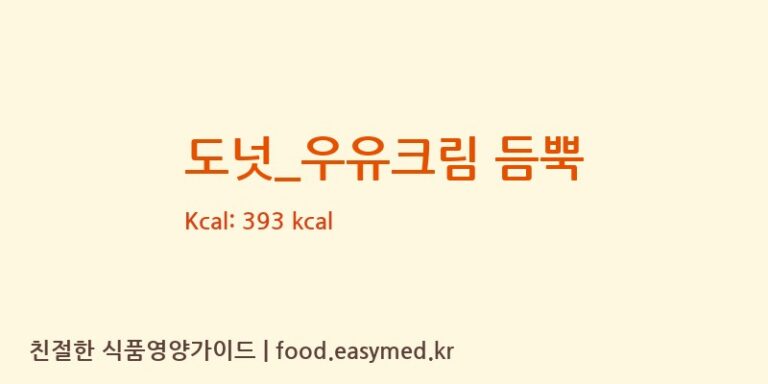 [크리스피크림도넛] 도넛_우유크림 듬뿍 영양성분 (칼로리, 단백질, 나트륨)