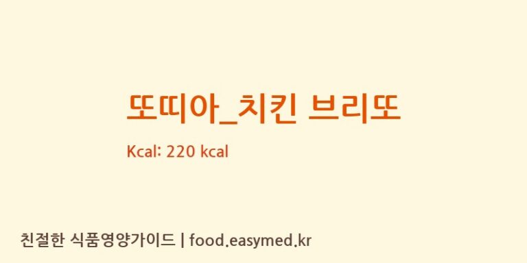 [커피:니] 또띠아_치킨 브리또 영양성분 (칼로리, 단백질, 나트륨)