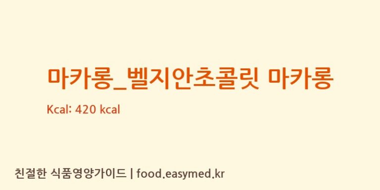 [투썸플레이스] 마카롱_벨지안초콜릿 마카롱 영양성분 (칼로리, 단백질, 나트륨)