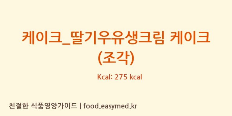 [파리바게뜨] 케이크_딸기우유생크림 케이크 (조각) 영양성분 (칼로리, 단백질, 나트륨)