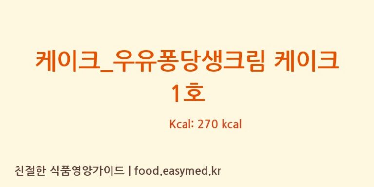 [파리바게뜨] 케이크_우유퐁당생크림 케이크 1호 영양성분 (칼로리, 단백질, 나트륨)