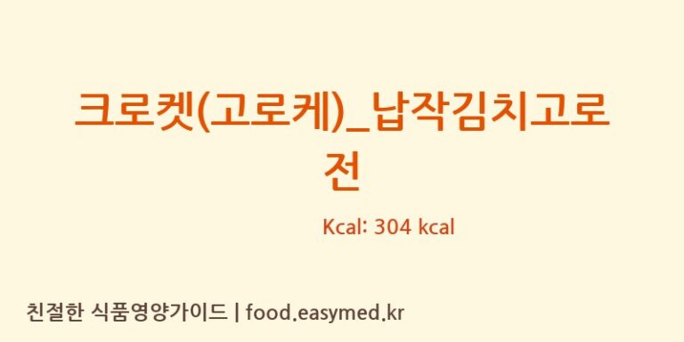 [파리바게뜨] 크로켓(고로케)_납작김치고로전 영양성분 (칼로리, 단백질, 나트륨)
