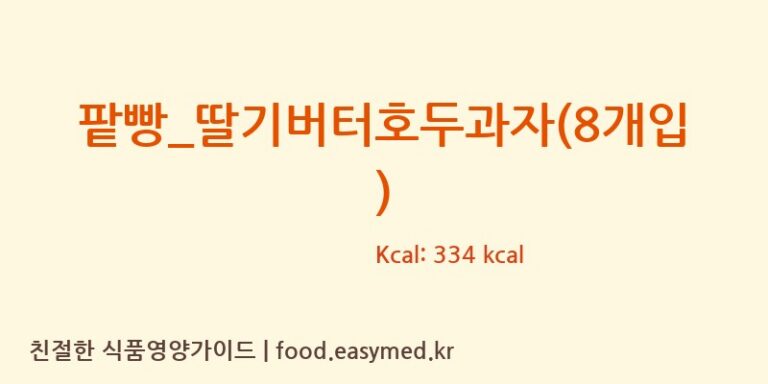 팥빵_딸기버터호두과자(8개입) 칼로리 및 주요 영양소 분석 (복호두)