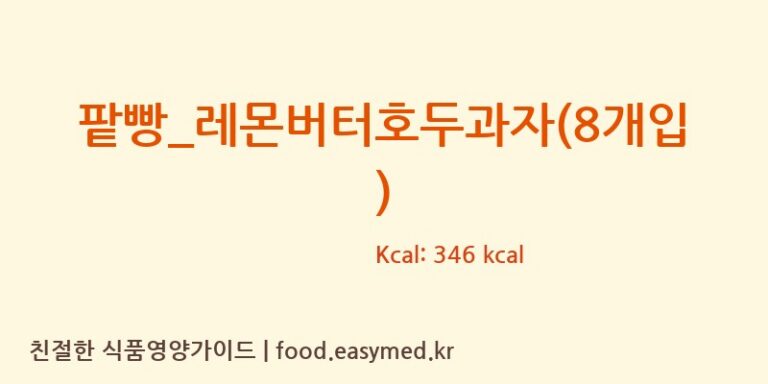 팥빵_레몬버터호두과자(8개입) 칼로리 및 주요 영양소 분석 (복호두)