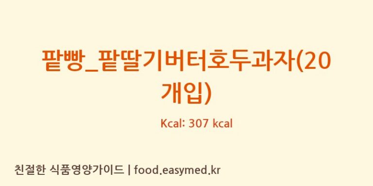 [복호두] 팥빵_팥딸기버터호두과자(20개입) 영양성분 (칼로리, 단백질, 나트륨)