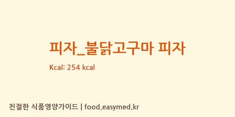 [피자스쿨] 피자_불닭고구마 피자 다이어트 영양 정보 (당류, 단백질)