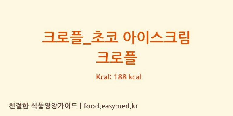 [크로플덕오리아가씨] 크로플_초코 아이스크림 크로플 다이어트 영양 정보 (당류, 단백질)