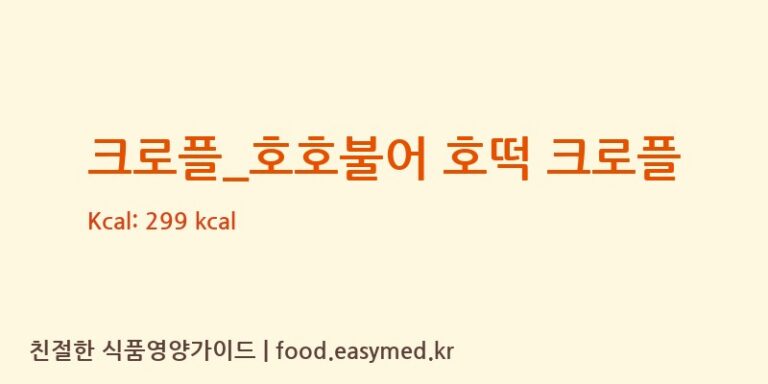 크로플_호호불어 호떡 크로플 칼로리 및 주요 영양소 분석 (크로플덕오리아가씨)