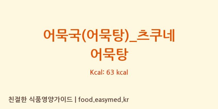 어묵국(어묵탕)_츠쿠네 어묵탕 칼로리 및 주요 영양소 분석 (교촌치킨)