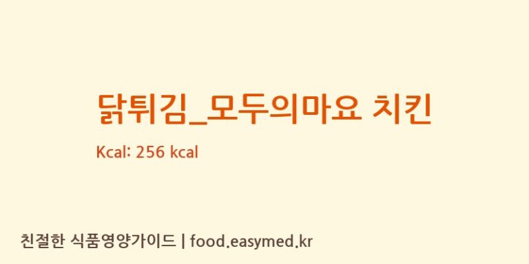 닭튀김_모두의마요 치킨 칼로리 및 주요 영양소 분석 (멕시카나)