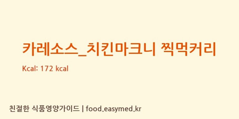 [굽네치킨] 카레소스_치킨마크니 찍먹커리 영양성분 (칼로리, 단백질, 나트륨)