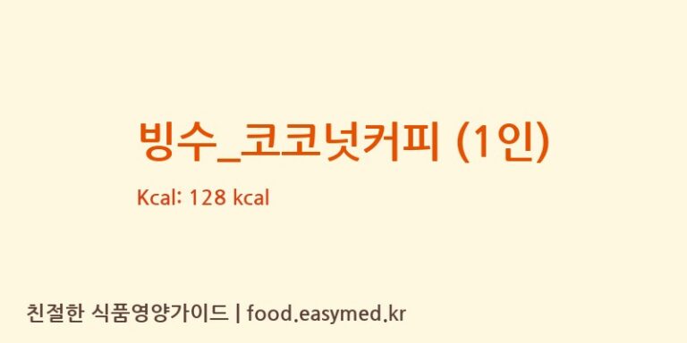 [드롭탑] 빙수_코코넛커피 (1인) 영양성분 (칼로리, 단백질, 나트륨)
