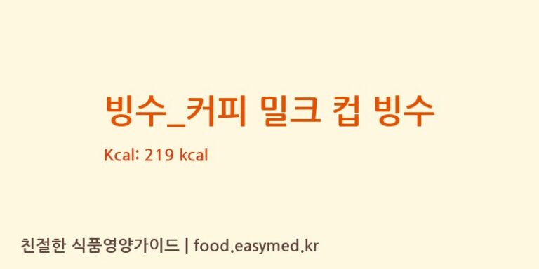 [요거프레소] 빙수_커피 밀크 컵 빙수 다이어트 영양 정보 (당류, 단백질)