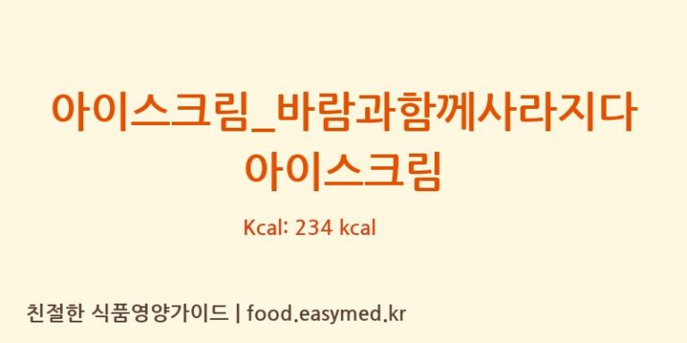 [배스킨라빈스] 아이스크림_바람과함께사라지다 아이스크림 다이어트 영양 정보 (당류, 단백질)