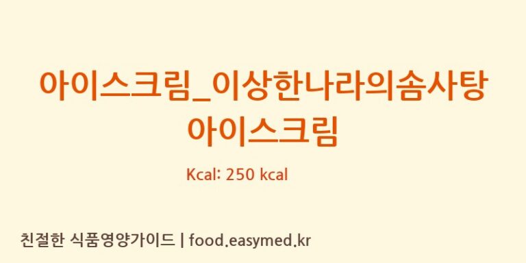 [배스킨라빈스] 아이스크림_이상한나라의솜사탕 아이스크림 영양성분 (칼로리, 단백질, 나트륨)