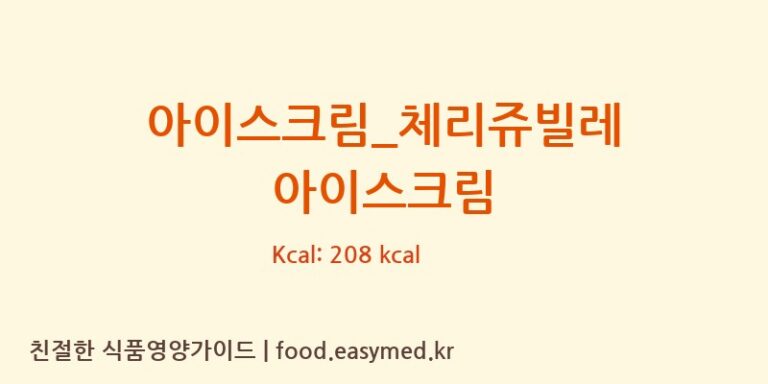 [배스킨라빈스] 아이스크림_체리쥬빌레 아이스크림 다이어트 영양 정보 (당류, 단백질)