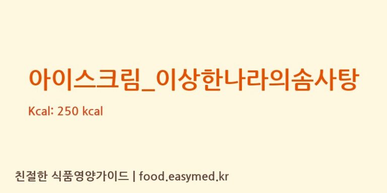 [배스킨라빈스] 아이스크림_이상한나라의솜사탕 다이어트 영양 정보 (당류, 단백질)