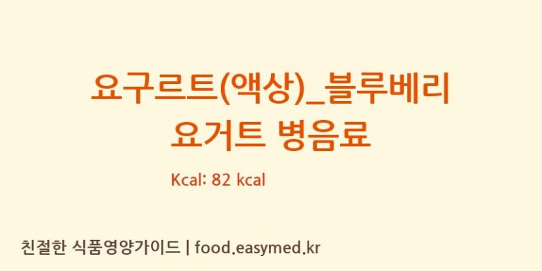 [스타벅스] 요구르트(액상)_블루베리 요거트 병음료 영양성분 (칼로리, 단백질, 나트륨)