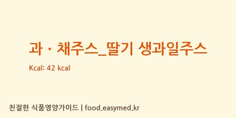[요거프레소] 과ㆍ채주스_딸기 생과일주스 영양성분 (칼로리, 단백질, 나트륨)