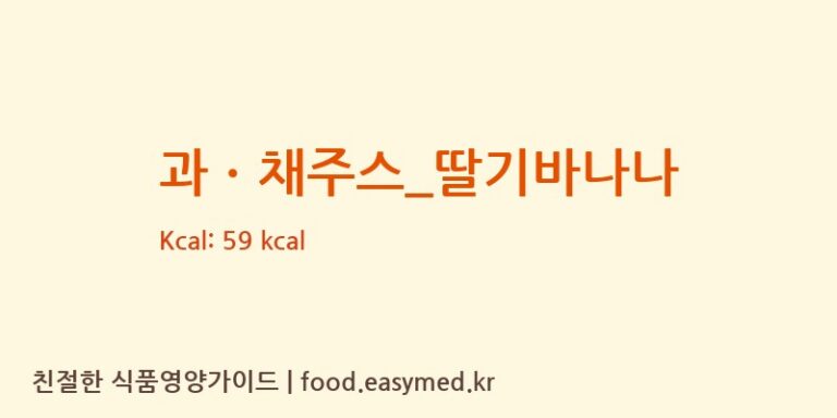 [카페봄봄] 과ㆍ채주스_딸기바나나 영양성분 (칼로리, 단백질, 나트륨)