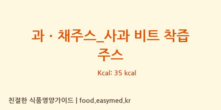 [할리스] 과ㆍ채주스_사과 비트 착즙 주스 영양성분 (칼로리, 단백질, 나트륨)