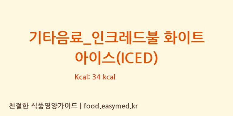 [매머드 익스프레스] 기타음료_인크레드불 화이트 아이스(ICED) 영양성분 (칼로리, 단백질, 나트륨)