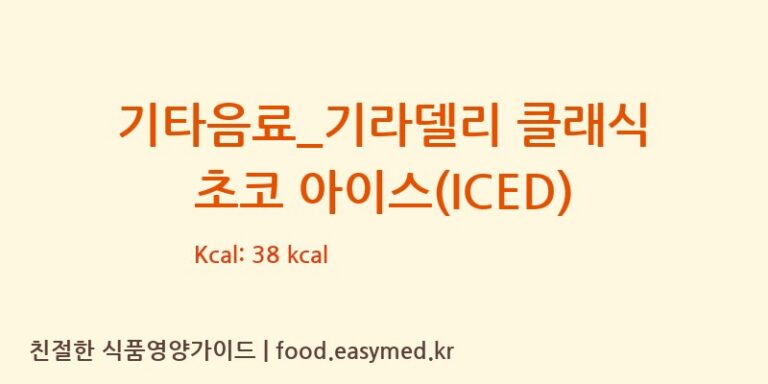 [더리터] 기타음료_기라델리 클래식 초코 아이스(ICED) 다이어트 영양 정보 (당류, 단백질)