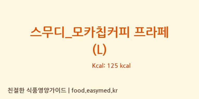 [투썸플레이스] 스무디_모카칩커피 프라페 (L) 영양성분 (칼로리, 단백질, 나트륨)