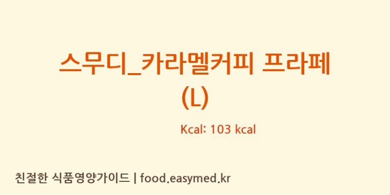 [투썸플레이스] 스무디_카라멜커피 프라페 (L) 다이어트 영양 정보 (당류, 단백질)