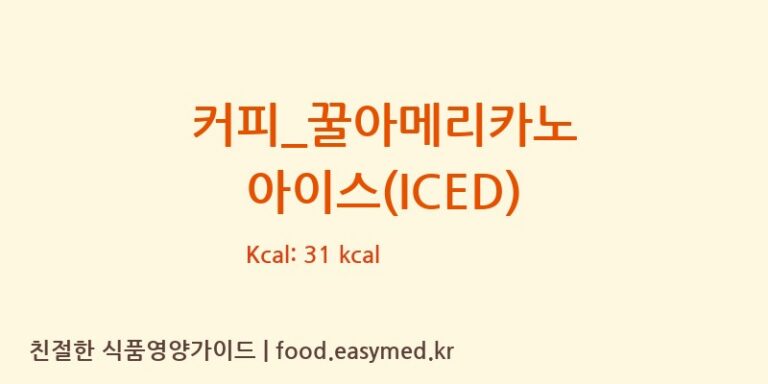 [메가커피] 커피_꿀아메리카노 아이스(ICED) 영양성분 (칼로리, 단백질, 나트륨)