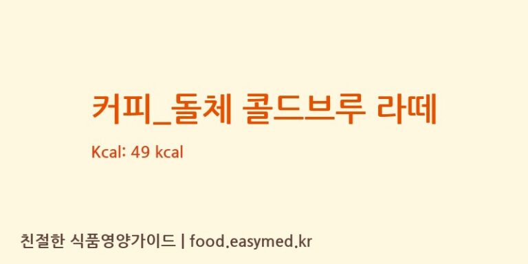 [드롭탑] 커피_돌체 콜드브루 라떼 영양성분 (칼로리, 단백질, 나트륨)