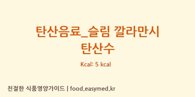 탄산음료_슬림 깔라만시 탄산수 칼로리 및 주요 영양소 분석 (디저트39)