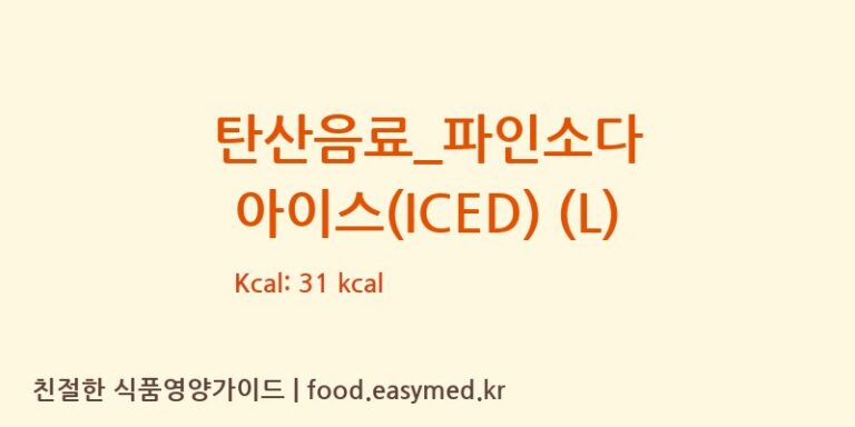 [더리터] 탄산음료_파인소다 아이스(ICED) (L) 다이어트 영양 정보 (당류, 단백질)