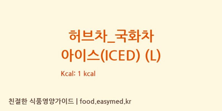 허브차_국화차 아이스(ICED) (L) 칼로리 및 주요 영양소 분석 (카페베네)