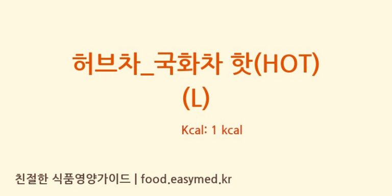[카페베네] 허브차_국화차 핫(HOT) (L) 영양성분 (칼로리, 단백질, 나트륨)