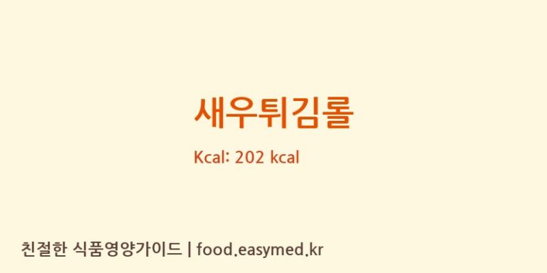 새우튀김롤 영양성분 (칼로리, 단백질, 나트륨)