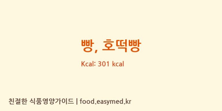 빵, 호떡빵 영양성분 (칼로리, 단백질, 나트륨)