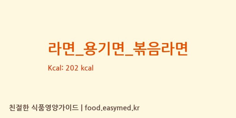 라면_용기면_볶음라면 영양성분 (칼로리, 단백질, 나트륨)