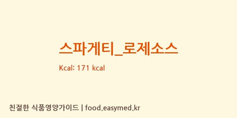 스파게티_로제소스 영양성분 (칼로리, 단백질, 나트륨)