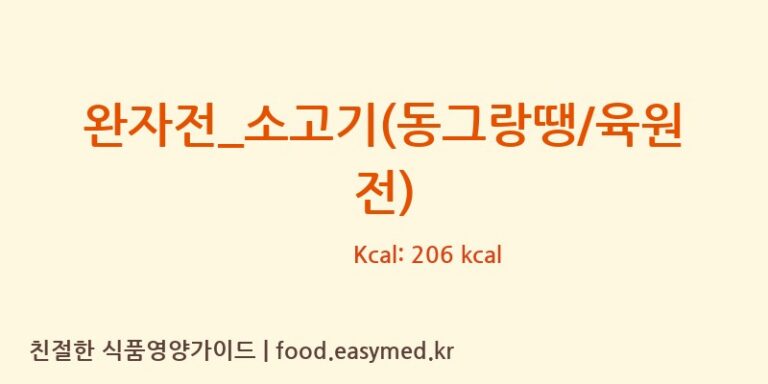 완자전_소고기(동그랑땡/육원전) 영양성분 (칼로리, 단백질, 나트륨)