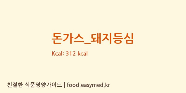 돈가스_돼지등심 영양성분 (칼로리, 단백질, 나트륨)